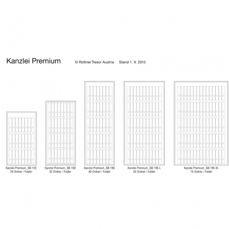 Dulap pentru Birou Rottner Kanzlei Premium SB 195L  Închidere cu Cifru Mecanic Alb Aluminiu  [2]