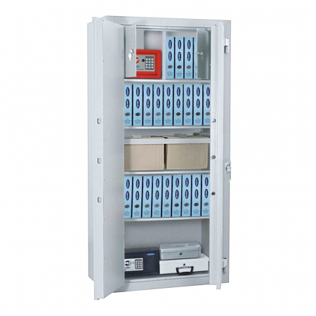 Seifuri si dulapuri fara certificare - Dulap pentru Birou Rottner Kanzlei Premium SB 195XL Închidere Electronică Alb Aluminiu