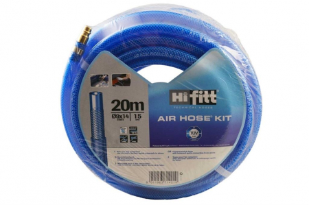 Scule electrice si unelte - Furtun de presiune fitt 20 m 15 bar 9x14 mm, cuple rapide, 3 straturi PVC si insertie textila