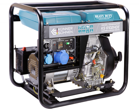 Generator de curent diesel Konner & Sohnen  KS 6102HDE, 5.5kW, Euro 2, monofazat, AVR, 12CP [1]