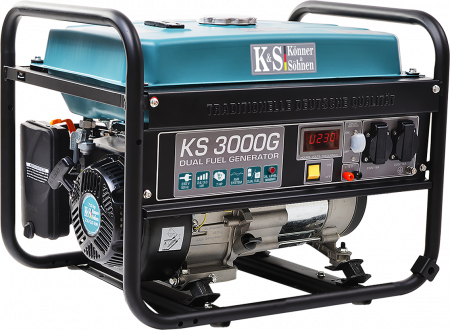 Generator de curent pe gaz / benzina Konner & Sohnen KS 3000G, 3.0 kW, benzina, 7.0 CP, monofazat, AVR, bobinaj cupru [2]