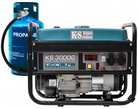 Generator de curent pe gaz / benzina Konner & Sohnen KS 3000G, 3.0 kW, benzina, 7.0 CP, monofazat, AVR, bobinaj cupru [1]