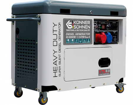 Generator de curent diesel Konner & Sohnen KS 9302DE-1/3 ATSR Super Silent, 230/400V, max. 7.5kW, motor Diesel 18CP, insonorizat, EURO II [2]