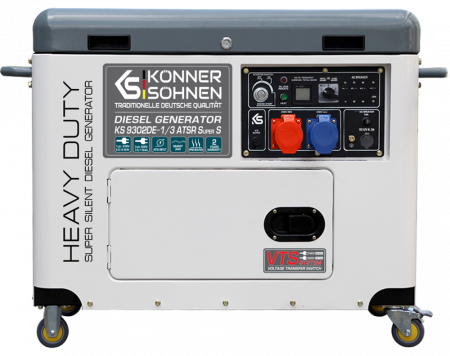 Generatoare insonorizate - Generator de curent diesel Konner & Sohnen KS 9302DE-1/3 ATSR Super Silent, 230/400V, max. 7.5kW, motor Diesel 18CP, insonorizat, EURO II