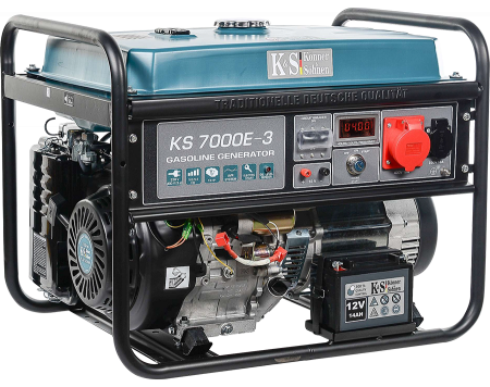 Generator de curent pe benzina Konner & Sohnen KS 7000E-3, 5.5 kW, benzina, 13 CP, trifazat, AVR, bobinaj cupru, pornire electrica [1]