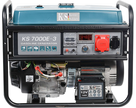 Generatoare de uz general - Generator de curent pe benzina Konner & Sohnen KS 7000E-3, 5.5 kW, benzina, 13 CP, trifazat, AVR, bobinaj cupru, pornire electrica