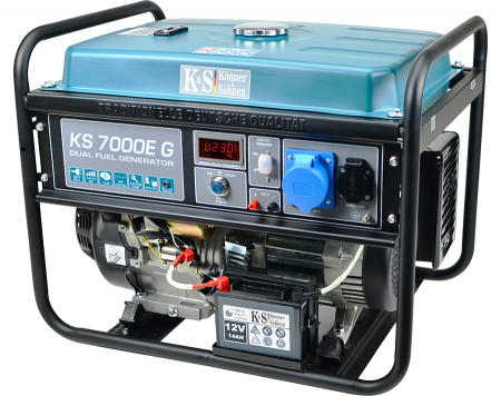 Generator de curent pe gaz / benzina Konner & Sohnen KS 7000E G, 5.5 kW, benzina / GPL, 13 CP, monofazat, AVR, bobinaj cupru, pornire electrica [2]