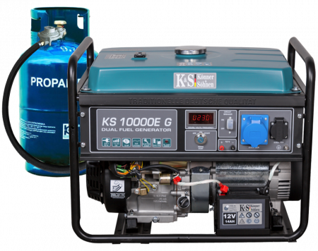 Generator de curent pe gaz / benzina Konner & Sohnen KS 10000E G, 8.0 kW, benzina / GPL, 18 CP, monofazat, AVR, bobinaj cupru, pornire electrica [1]