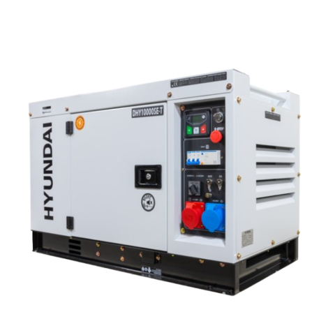 Generatoare insonorizate - Generator de curent trifazat cu motor diesel Hyundai DHY-10000SE-T, insonorizat, 10.6 kVA