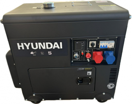 Generatoare insonorizate - Generator de curent trifazat cu motor diesel Hyundai DHY8601SE-T 8 kVA, insonorizat - Resigilat
