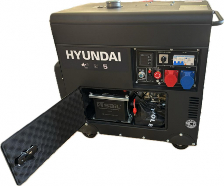 Generator de curent trifazat cu motor diesel Hyundai DHY8601SE-T 8 kVA, insonorizat [1]