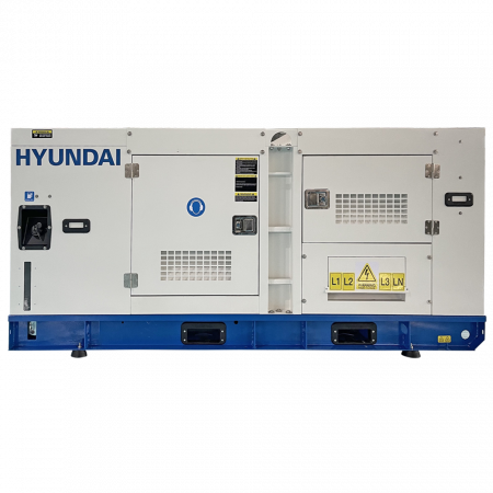Generatoare insonorizate - Generator de curent trifazat cu motor diesel HYUNDAI DHY90L, 1500 RPM, insonorizat, rezervor 260 L, 79 kW, 90 KVA
