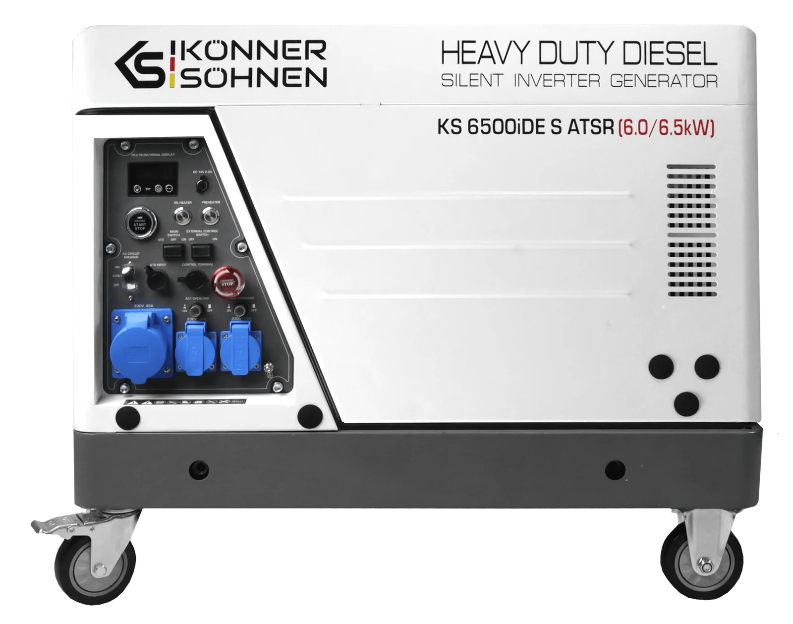 Generatoare digitale - Generator invertor diesel în carcasă insonorizată Konner & Sohnen KS 6500iDE S ATSR