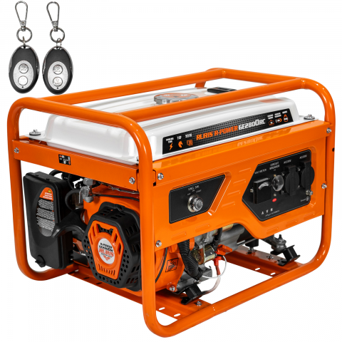 Generatoare de uz general - Generator open frame Ruris R-Power GE 2800RC, 7 CP, 2.8 kW, monofazat, benzina, pornire electrica, bobinaj cupru 100%, telecomanda
