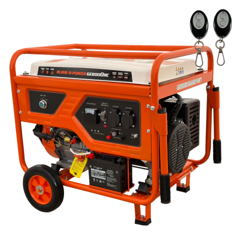 Generatoare de uz general - Generator open frame Ruris R-Power GE 8000RC, 15 CP, 7.5 kW, monofazat, benzina, pornire electrica, bobinaj cupru 100%, telecomanda