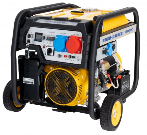 Generatoare de uz general - Generator open frame Stager FD 10000ER-E3R Automatic, 8.5 kW, monofazat si trifazat, benzina, pornire electrica, bobinaj cupru 100%, telecomanda, conector ATS si conector invertor solar - resigilat