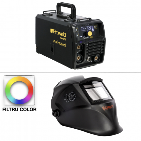 Invertor sudura MIG-MAG/MMA ProWELD Flux 932 120A, sarma 0.6-0.9 mm + Masca sudura COLOR cu cristale lichide AZ-ES042 [0]