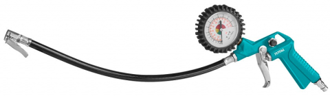 Accesorii compresoare - PISTOL DE AER CU MANOMETRU PENTRU UMFLARE ANVELOPE / PNEURI  TOTAL TAT11601 12 BAR