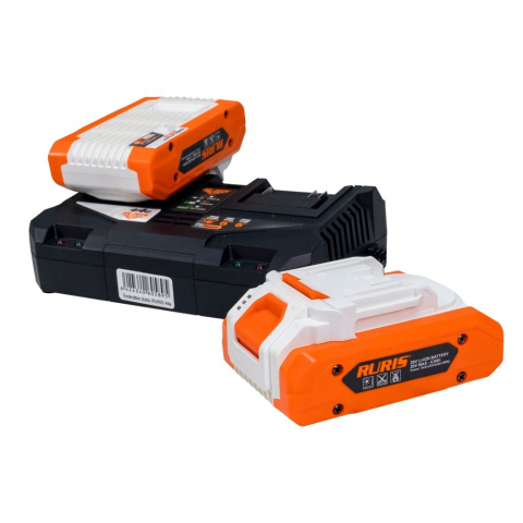 Kit 2 acumulatori + Încărcător dublu RURIS Alfa UP 4444e 20V, 2x4Ah [1]