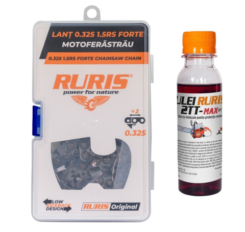 Lant drujba RURIS 50 cm 0.325 1.5 RS FORTE + 125 ml ulei RURIS 2T cadou - compatibil RM540, DAC 601RS