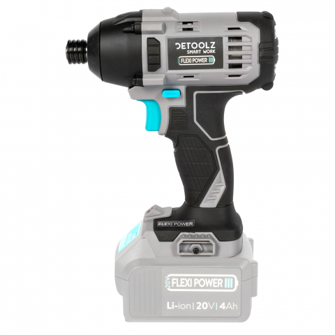 Echipamente platforma cu acumulator unic Detoolz FLEXI POWER - Masina de insurubat cu impact 20V, cuplu maxim 150 Nm, mandrina hexagonala 1/4"