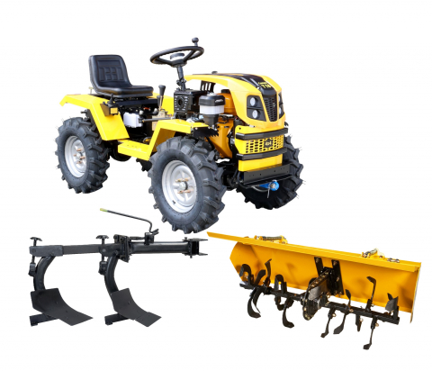 Minitractor ProGARDEN Campo T18 G2 4560000078 4x4, 18CP, benzina, hidraulica fata-spate, roti 6.00-12 cu freza tractata si plug reversibil [0]
