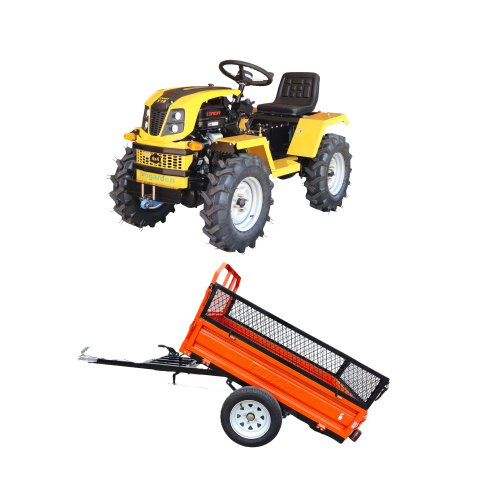 Motosape si motocultoare - Minitractor articulat 4x4 ProGARDEN Campo T18 V27, motor Loncin 18 CP, benzină + Remorca 750 kg