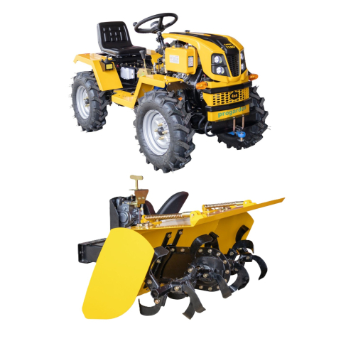 Minitractor articulat 4x4 ProGARDEN Campo T18D V27, motor diesel 18 CP, hidraulică față-spate, 2 diferențiale, roți 6.00-12 + freza tractata [0]