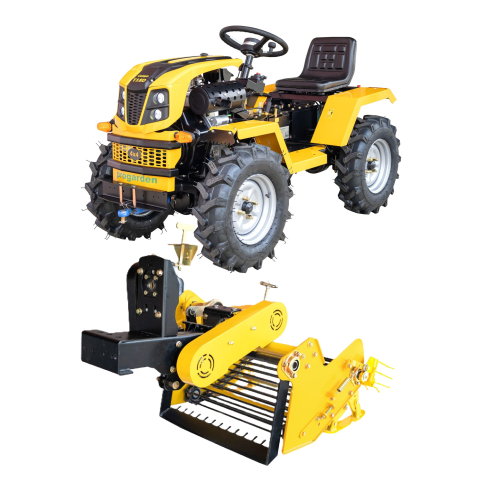 Minitractor articulat 4x4 ProGARDEN Campo T18D V27, motor diesel 18 CP, hidraulică față-spate, 2 diferențiale, roți 6.00-12 cu utilaj de recoltat cartofi [0]