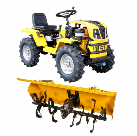 Minitractor ProGARDEN Campo T18 G2 4560000078 4x4, 18CP, benzina, hidraulica fata-spate, roti 6.00-12 cu freza tractata [0]