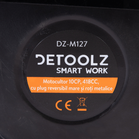 Motocultor Detoolz DZ-M127 Diesel 10CP, 418CC, pornire electrica + plug reversibil mare + roti metal [11]