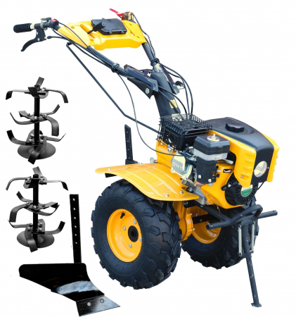 Motocultor ProGARDEN Campo 853 4563000001  7CP, 2+1 trepte, 2+1 freze, benzina, roti ATV, freze pentru sapat si plug simplu pentru arat [0]