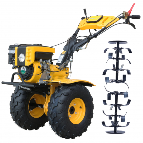 Motocultor ProGARDEN Campo 873 4563000003 Alpine  7CP, 2+1 trepte, 2+1+1 freze, benzina, roti ATV, 2 prize putere