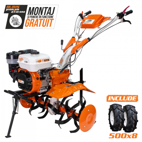 Motosape si motocultoare - Motosapatoare RURIS 731K Start 8.5 CP, 2+1 trepte, latime lucru 56-83 cm + roti cauciuc 5.00x8