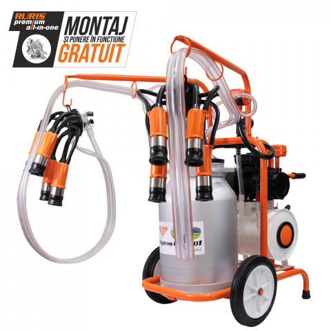 Mulgatoare si aparate de muls - Mulgatoare RURIS Fagaras Lact 801 550 W, 2 posturi, bidon 40l aluminiu