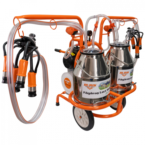 Mulgatoare RURIS Fagaras Lact 902 550 W, 2 posturi, Capacitate bidon: 2x30l, aluminiu [1]