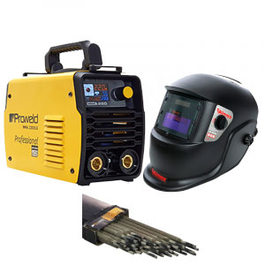 Pachet aparat de sudura Proweld MMA-220LCD + Masca de sudura cu reglaj automat Almaz BY350E-ROSE + 5Kg Electrozi rutilici Proweld 3.2 mm E6013 [0]