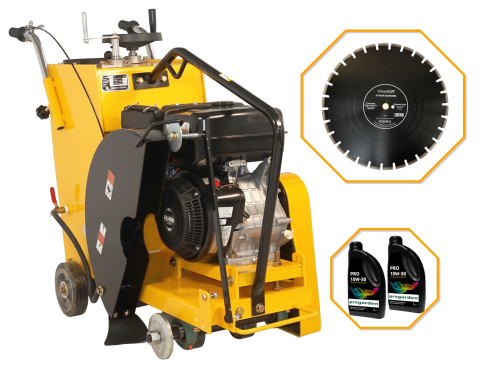 Taietoare beton si asfalt - Pachet Masalta MF20-3 Taietor beton, asfalt 500mm, Robin EX40, benzina + URBAN CUT disc diamantat 500x3.6x10x25.4mm + 2L PRO 10W-30 ulei motor