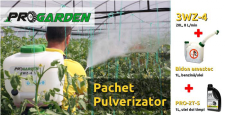 Pachet ProGARDEN 3WZ-4 pulverizator 20L, 8 L/min cu ulei si bidon amestec [0]