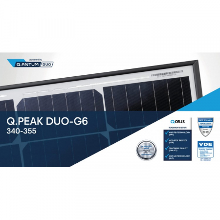 Panou fotovoltaic 355 Wp monocristalin Q Cells, Mono Q Peak Duo G6 Black Frame [1]