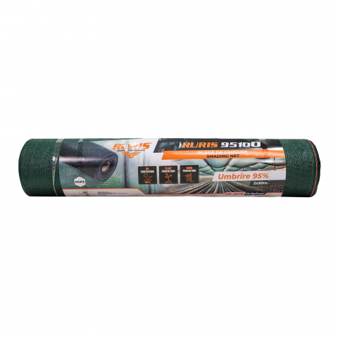 Plasa de umbrire, mascare gard - Plasă de umbrire RURIS 95100 95% grad de umbrire, protectie UV, 2m x 50m