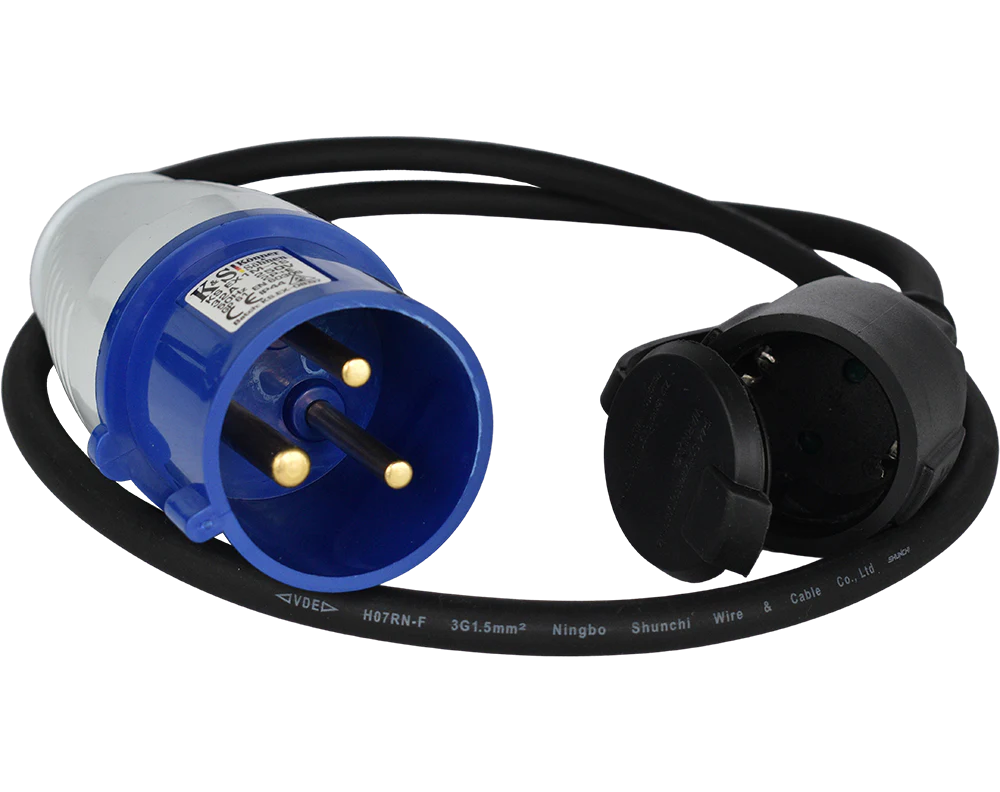 Accesorii generatoare - Prelungitor-adaptor KS EX1M-1S Konner & Sohnen, 3600 W, 1 metru, stecher 1 x 32А / 230V, prize 1 x 16А / 230V, cablu 3*1.5 mm din cupru