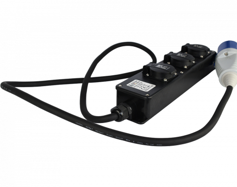 Prelungitor-adaptor KS EX1.5M-3S Konner & Sohnen, 5000 W, 1.5 metri, stecher 1 x 32А / 230V, prize 3 x 16А / 230V, cablu 3*2.5 mm din cupru [1]