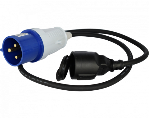 Accesorii generatoare - Prelungitor-adaptor, 5000 W, 1.5 metri, stecher 1 x 32А / 230V, prize 1x 16А / 230V, cablu 3*2.5 mm din cupru