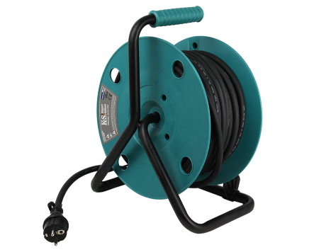 Prelungitor cu tambur KS CR-25M Konner & Sohnen, 3600 W, 25 metri, stecher 1 x 16А / 230V, prize 4 x 16А / 230V, cablu 3*2.5 mm din cupru, tambur din plastic [2]