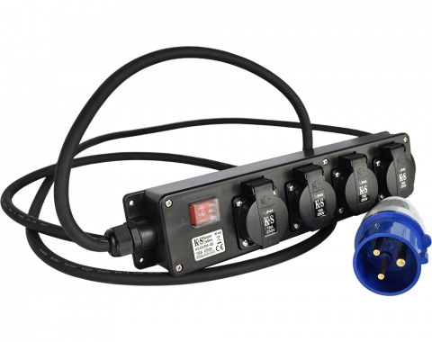 Accesorii generatoare - Prelungitor-adaptor KS EX3M-4S Konner & Sohnen, 5000 W, 3 metri, stecher 1 x 32А / 230V, prize 4 x 16А / 230V, cablu 3*2.5 mm din cupru