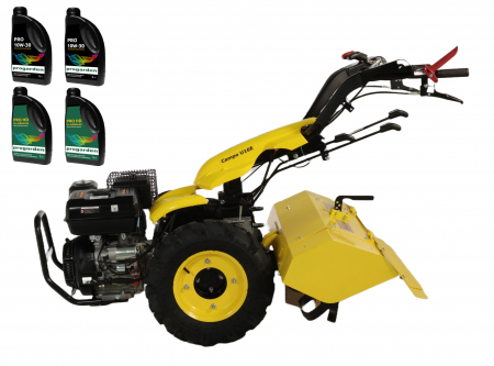 ProGARDEN Campo U12E motocultor multifunctional 12CP, diesel, pornire electrica, 3+2 viteze, reductor cu freza tractata 90 cm + CADOU ulei motor si transmisie [0]