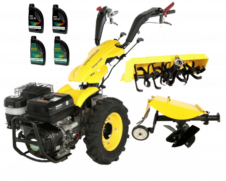 ProGARDEN Campo U16E motocultor multifunctional 14CP, benzina, EU V, pornire electrica, 3+2 viteze, reductor cu freza tractata 90 cm si plug rotativ + ulei motor si transmisie CADOU [0]