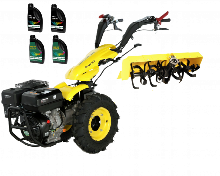 ProGARDEN Campo U16 motocultor multifunctional 14CP, benzina, EU V, pornire la sfoara, 3+2 viteze, reductor cu freza tractata 90 cm + ulei motor si transmisie CADOU [0]