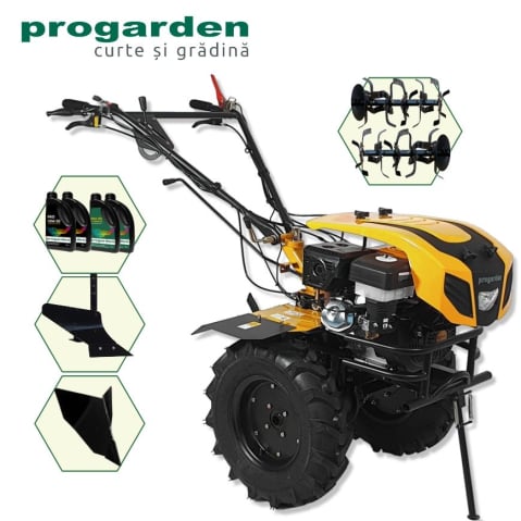 Motosape si motocultoare - ProGARDEN Pachet Campo 1844 Motocultor 18CP + Plug simplu + Plug bilonat/rarita + 4L Ulei